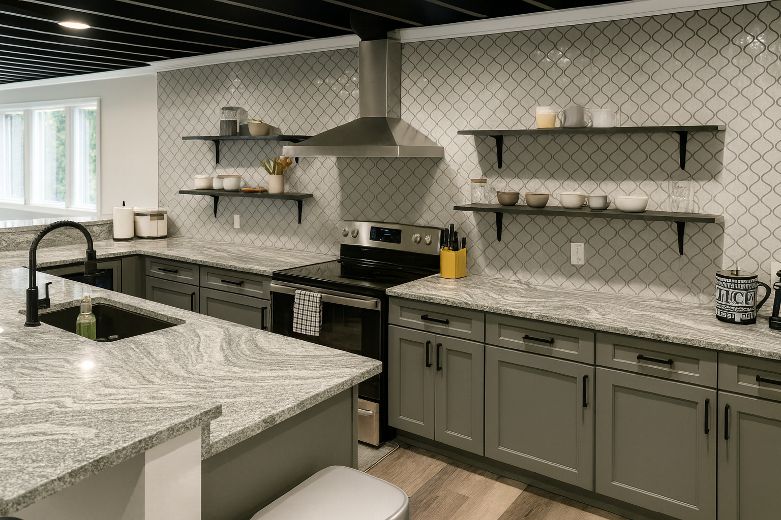 Kitchen Install in Basement in Rochester Hills
