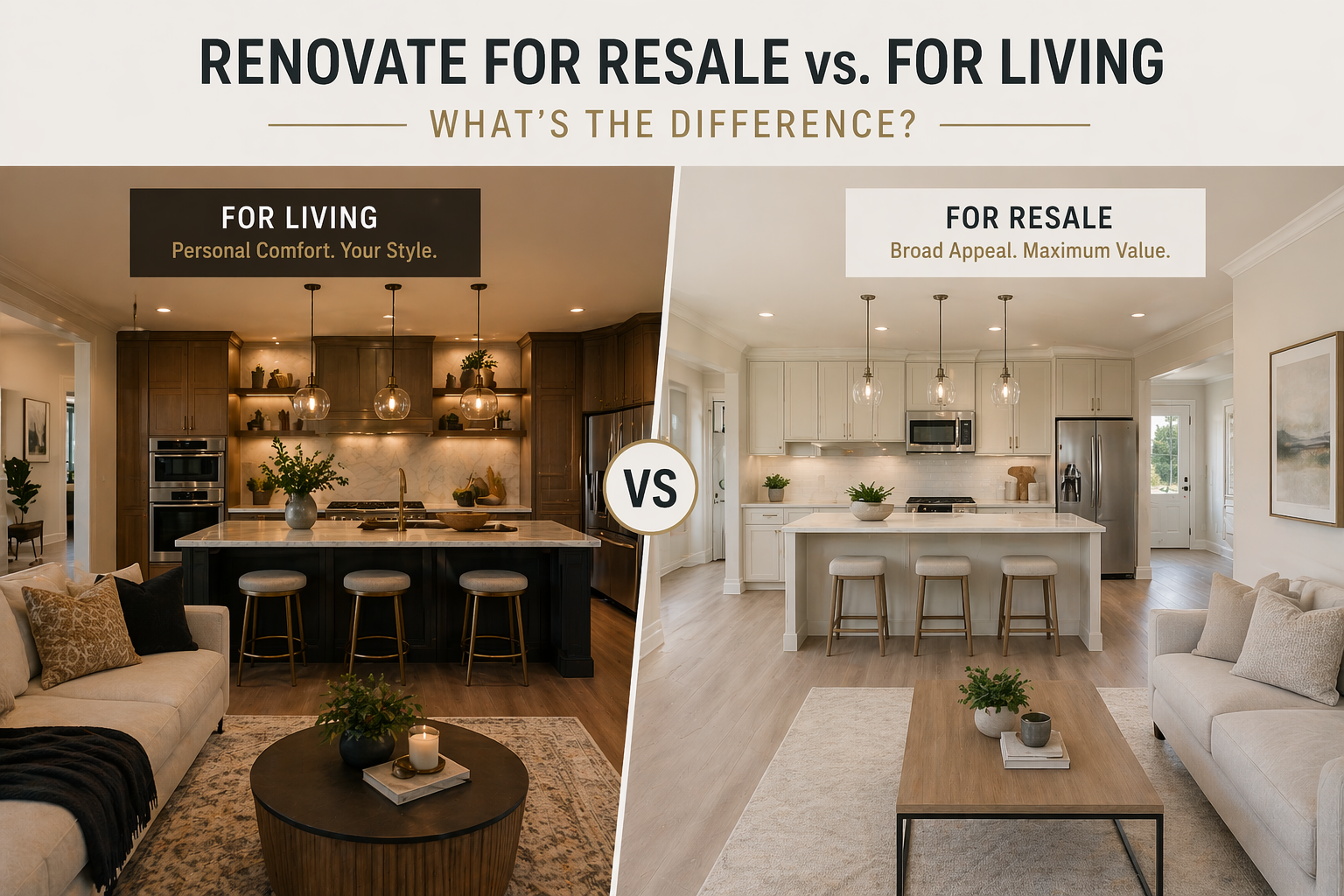 Difference between renovating for resale and living in Macomb and Oakland County Michigan homes