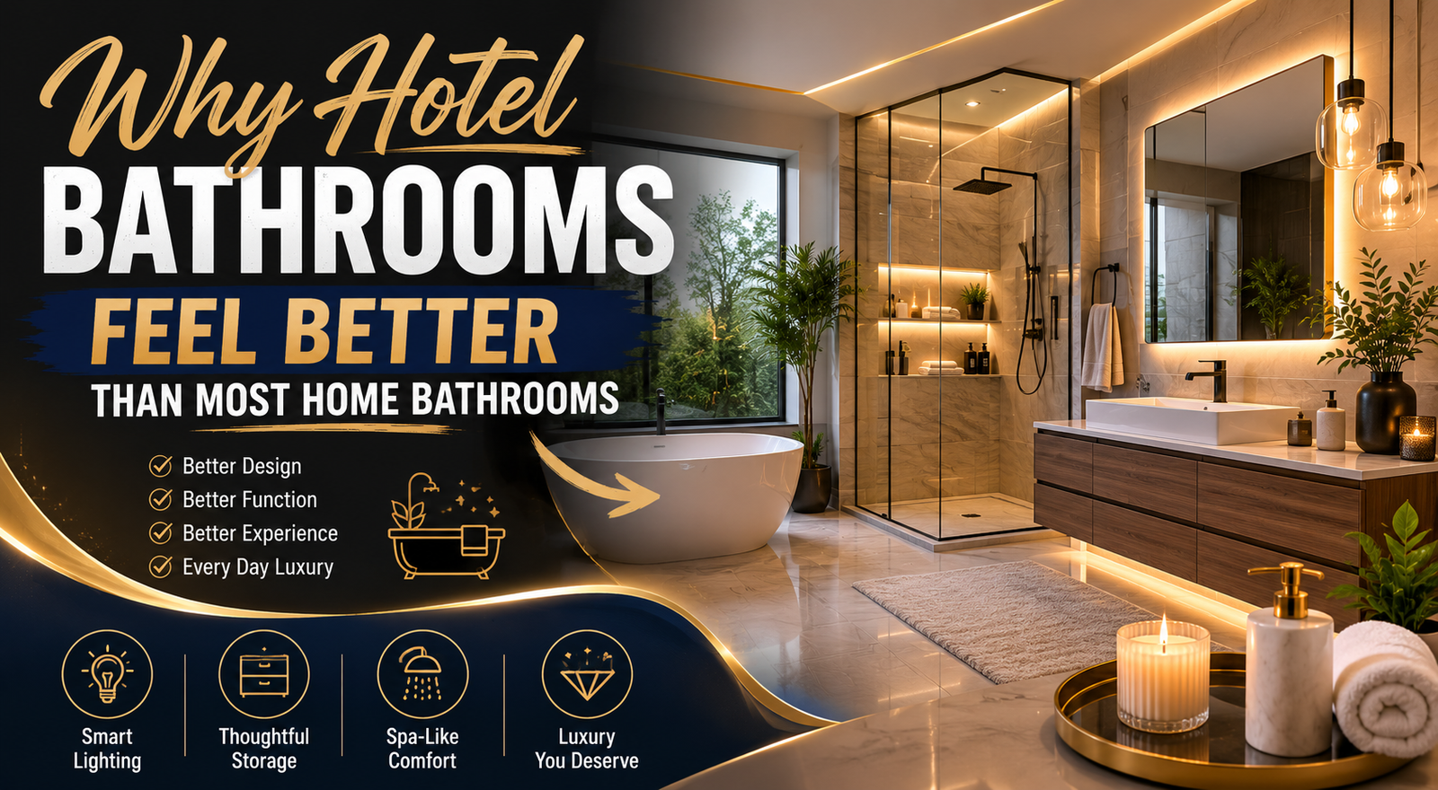 Luxury bathroom renovation inspired by upscale hotel comfort and design