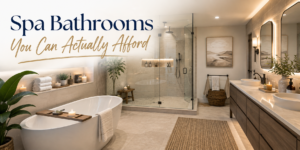 Luxury spa bathroom remodeling ideas on a budget in Michigan.